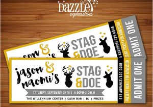 Stag and Doe Ticket Templates Printable Stag and Doe Party Ticket Invitation Deer
