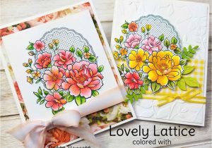 Stampin Up Beautiful Promenade Card Ideas Lovely Lattice Stamp Colored with Stampin Blends Patty Stamps