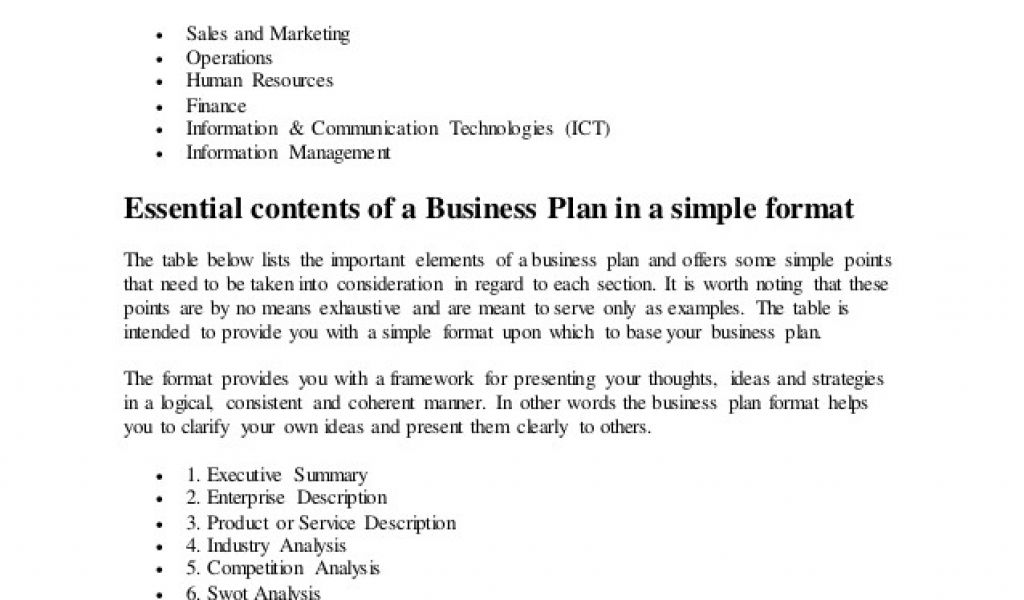 a standard business plan is one page in length