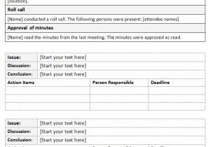 Standard Minutes Of Meeting Template issue Meeting Minutes Template Dotxes
