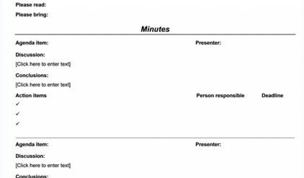 Standard Minutes Of Meeting Template Sample Meeting Minute Templates