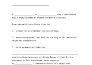 Standard Will Template Free 39 Last Will and Testament forms Templates Template Lab