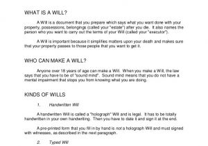 Standard Will Template Free Will Kit