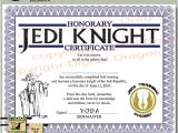 Star Wars Jedi Certificate Template Free Star Wars Jedi Knight Party Certificate Printable