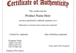Statement Of Authenticity Template 36 Sample Certificate Of Authenticity Templates Sample