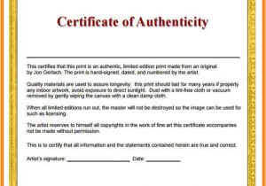 Statement Of Authenticity Template 5 Certificates Of Authenticity Templates Driver Resume