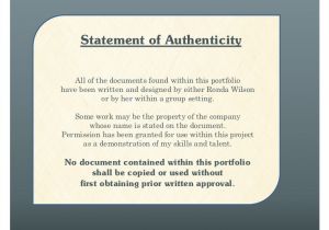 Statement Of Authenticity Template My Portfolio