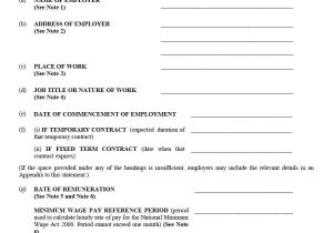 Statement Of Terms and Conditions Of Employment Template Statement Of Employment Template
