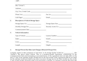 Storage Contract Template Alberta Vehicle Storage Agreement Legal forms and