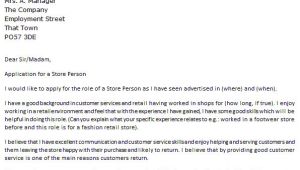 Storeperson Cover Letter Store Person Cover Letter Example Icover org Uk