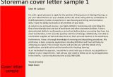 Storeperson Cover Letter Storeman Cover Letter