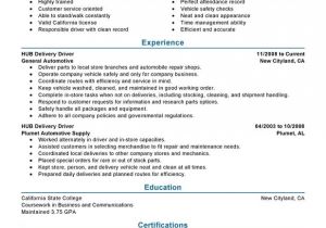 Storeperson Cover Letter Unforgettable Hub Delivery Driver Resume Examples to Stand