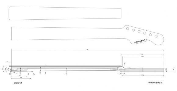 Strat Neck Template Fender Stratocaster Guitar Templates Electric Herald