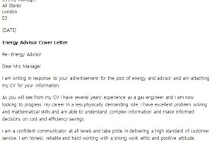 Strong Work Ethic Cover Letter Energy Advisor Cover Letter Example Icover org Uk