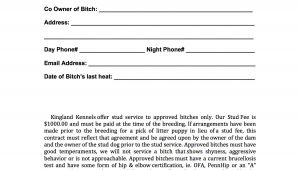 Stud Dog Contract Template Stud Contract Kingland Kennelskingland Kennels
