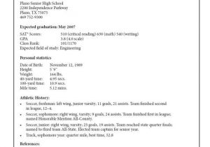 Student athlete Resume source Adapted Frommaterials Prepared by Plano Senior