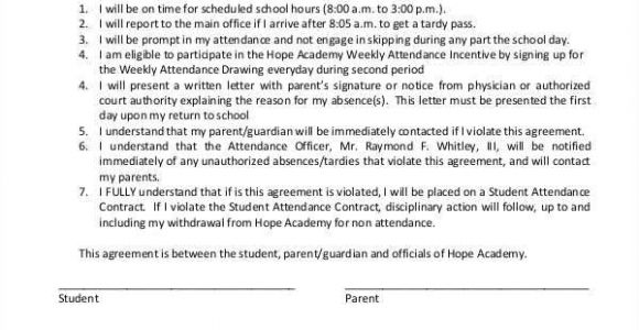 Student attendance Contract Template 8 Student Contract Samples Templates In Pdf Word