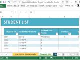 Student Information System Template Student attendance Record Template for Excel