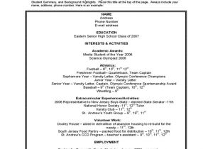 Student Resume Activities Student Sample Resume for College Application Free Download