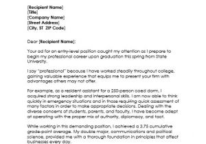 Student Resume and Cover Letter Examples Of Resume Cover Letter for College Students