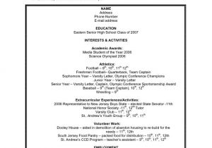 Student Resume Applying to College College Admission Resume Student Sample Resume for