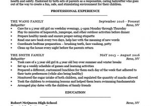 Student Resume Babysitting Babysitter Resume Sample Writing Tips Resume Companion