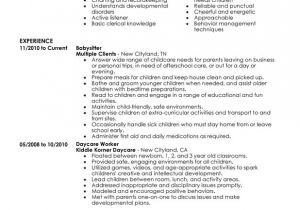 Student Resume Babysitting Unforgettable Babysitter Resume Examples to Stand Out