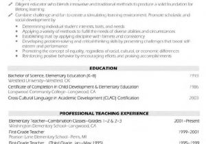 Student Resume Education Examples Elementary Teacher Resume Examples Elementary Teacher