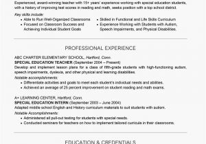 Student Resume Education Examples Special Education Teacher Resume Example