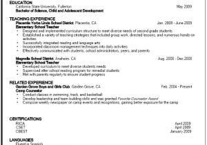 Student Resume Education Resume Of A Highschool Student