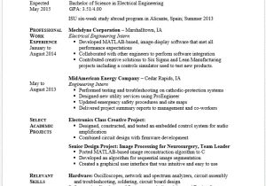 Student Resume Engineering Electrical Engineering Student Resume