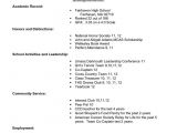 Student Resume for College Application Example Resume for High School Students for College