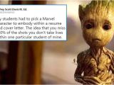 Student Resume Groot This Child Chose to Be Groot On His Resume Twitterati