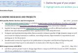 Student Resume Highlights Graduate Student Resumes Highlighting An Academic Project