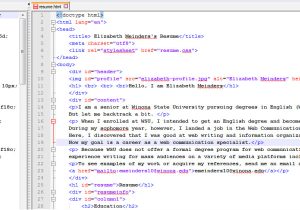 Student Resume In HTML Code Coding What is It Good for Admissions