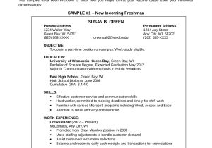 Student Resume Job Objective Examples On Campus Student Employment Resumes Edit Fill Sign