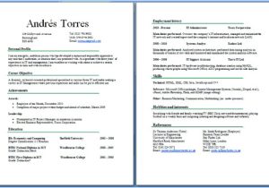 Student Resume Length Cv Two Pages Example