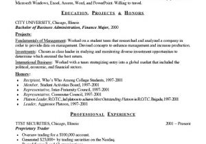 Student Resume Letter Finance Student Resume Example Sample