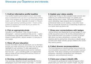 Student Resume Linkedin How to Build A Great Student Linkedin Profile Pdf