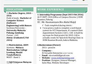 Student Resume Malaysia Resume Taufeq Abd Aziz