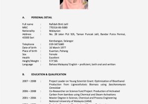 Student Resume Malaysia Sample Of Cv Malaysia Cv Template Malaysia