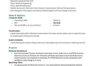 Student Resume Reddit Electrical Engineering Student Resume for Resumes