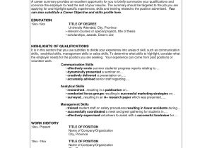 Student Resume Skills and Qualifications Resume