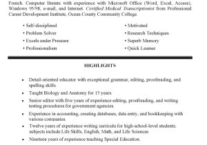 Student Resume Skills and Qualifications Resume Template with Special Skills Google Search