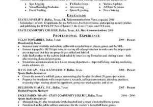 Student Resume Summary Statement Intern Broadcasting Career Catalysts Sample Resume