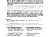 Student Resume Title Academic Skill Conversion Film and Television Production