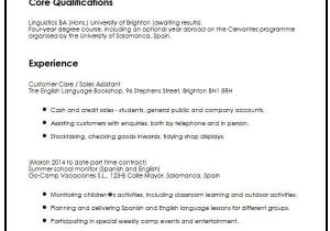 Student Resume Uk Cv Sample for International Students Myperfectcv
