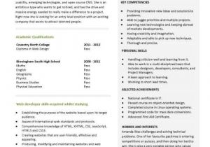 Student Resume Website Student Entry Level Web Developer Resume Template