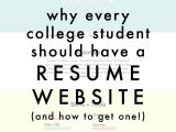 Student Resume Website why Every College Student Should Have A Resume Website