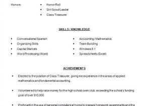 Student Resume Word format High School Resume Template 9 Free Word Excel Pdf